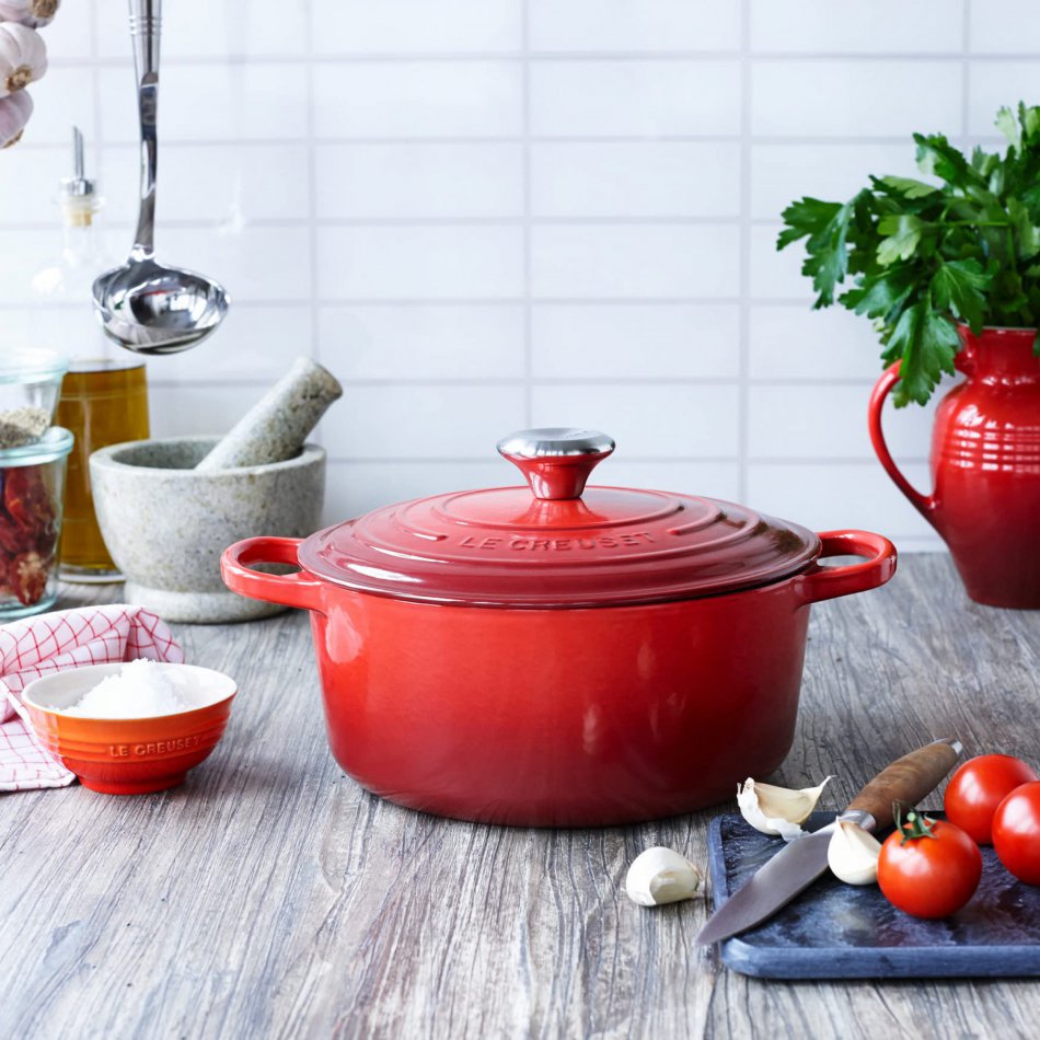 Braadpan Rond Kersenrood